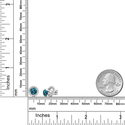 Vista 226 de Gem Stone King Aretes redondos de plata de ley 925 de 0.236 in con piedra natal extraíble para mujer
