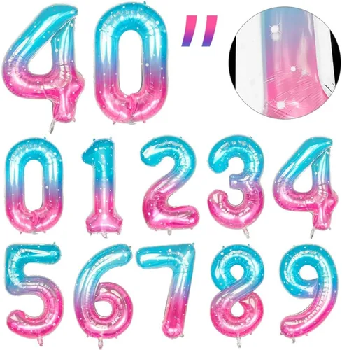 Vista 3 de 10 globos de caramelo, globos de gran número, helados, dulces, Sundae, globos de aluminio para niñas, suministros de decoración de fiesta