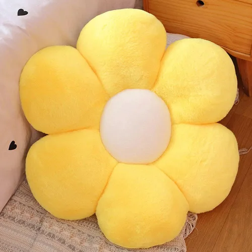 Vista 9 de lannery Almohadas de felpa con flores, cojín de suelo de flores, juguete para leer, habitación, ver la televisión (11.8 pulgadas, azul)
