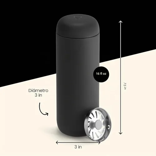 Vista 3 de Fellow Carter Move - Taza aislada al vacío con protector de salpicaduras a presión y revestimiento de cerámica para preservar el verdadero sabor.