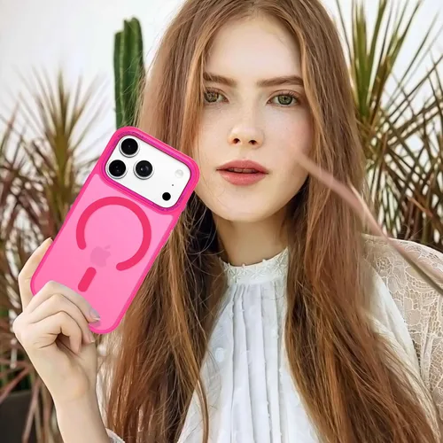 Vista 666 de Anuck - Funda magnética para iPhone 11 compatible con MagSafe, carcasa trasera mate translúcida dura, borde de TPU, delgada, resistente a impactos