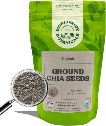 Vista 6 de Worldwide Botanicals Semillas de chía orgánicas molidas, 1 libra, excelente fuente de fibra, proteínas y ácidos grasos omega-3, sin gluten, veganas