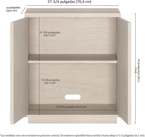 Vista 3 de Henn&Hart Alston - Armario Accent, 28 pulgadas de ancho, blanco aliso Fluted doors and clean lines create modern charm, with hidden storage, an