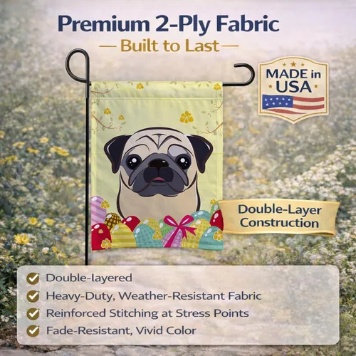 Vista 118 de Caroline's Treasures BB1923GF Bandera decorativa para jardín con diseño de Border Collie, para caza de huevos de Pascua, para jardín, jardín, patio