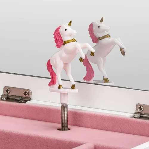 Vista 9 de Aliz - Joyero musical de unicornio para niñas, caja de madera con diseño de unicornio brillante, decoración encantadora de habitación y recuerdos