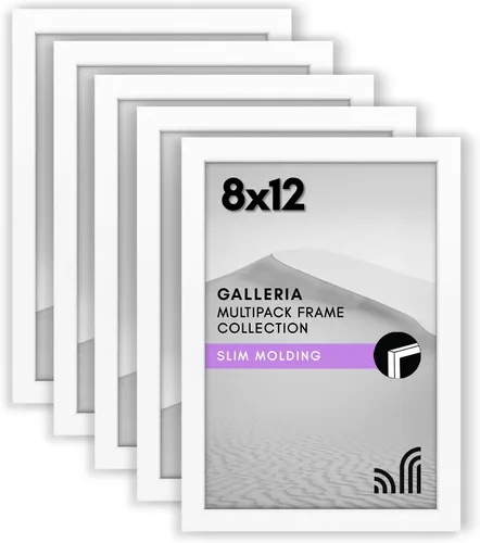 Vista 21 de Americanflat Portarretratos de 3 x 5 con plexiglás pulido, juego de 5 unidades, colección Galleria, marcos para mesa y pared, color negro