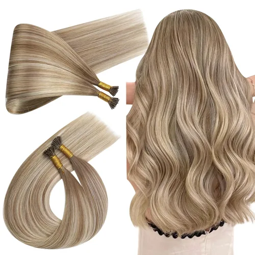 Vista 40 de Ugeat - Extensiones de cabello humano con microanillo, 14 pulgadas, extensiones de cabello Remy con microcuentas de 1 gm/hebra, 50 gms, extensiones