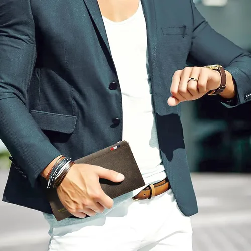 Vista 6 de FuninCrea Billeteras para hombre, de piel sintética, práctica cartera con bolsillo para monedas, cartera multifuncional para tarjetas, dinero