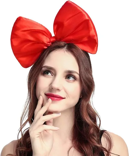 Vista 2 de Ztl Diadema de lazo enorme para mujer, diadema para el cabello, accesorios de disfraz y accesorios de fiesta