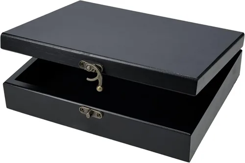 Vista 12 de WE Games Old World Wooden Keepsake Box Teñido en negro