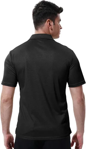 Vista 3 de YSENTO Camisas polo para hombre ajuste seco manga corta cuello y bolsillo para golf