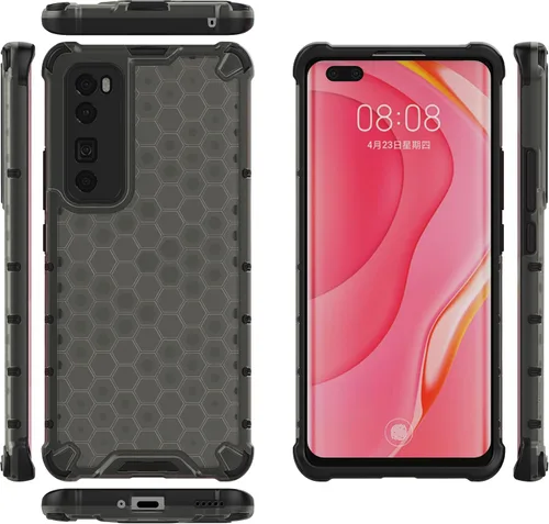 Vista 66 de Pzwoxukhov Funda compatible con Huawei Nova 3i, compatible con Huawei P Smart+ 2018 Honeycomb Anti-Drop Shock-Absorbing Case Negro