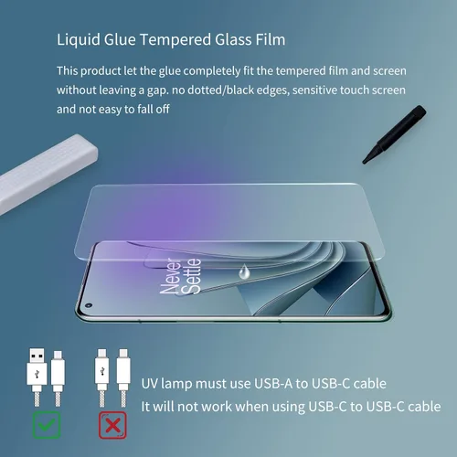 Vista 4 de Protector de pantalla para OnePlus 10 Pro 5G, vidrio templado 9H, resistente a los arañazos, soporte ultrasónico de huellas dactilares, curvado 3D