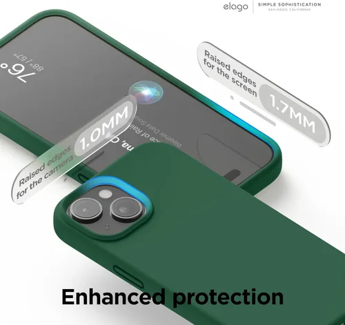 Vista 5 de elago Compatible con Funda para iPhone 15, Funda de Silicona Líquida, Cubierta Protectora de Cuerpo Completo, Resistente a Golpes, Diseño Delgado