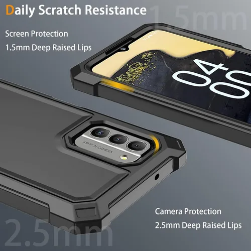Vista 2 de Funda para Nokia G310 5G con protector de pantalla de vidrio templado, funda protectora delgada de silicona suave de cuerpo completo