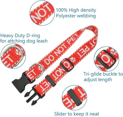 Vista 3 de Collar de perro para no mascotas, resistente, duradero con hebilla, collares rojos para perros pequeños, medianos y grandes, collar de poliéster