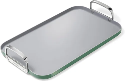Vista 12 de Caraway Plancha de doble quemador, sartén de 19 x 12 pulgadas, revestimiento de cerámica antiadherente, no tóxico, sin PTFE ni PFOA, apto para horno