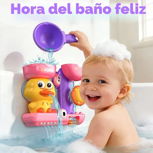 Vista 2 de Juguetes de baño para niños de 1 a 3 años: juguetes de baño para niñas de 1, 2, 3 años, juguete de bañera rosa para niños de 2 a 4 años, regalos
