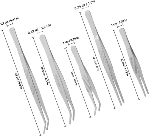 Vista 2 de jojofuny 5pcs Succulent Gardening Tweezers Stainless Steel Plant Transplanting Tools for Seedlings Flower Succulent Care Lightweight Portable Hand
