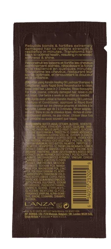 Vista 3 de L'ANZA Rapid Bond Reconstructor - Aceite curativo de queratina para el cuidado del cabello, tratamiento de restauración de bonos, tratamiento
