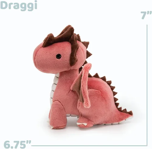 Vista 2 de Bellzi Dragón de fuego – Lindo juguete de peluche de 7 pulgadas – Adorable juguete de dragón suave y regalos – Regalo perfecto para niños, bebés