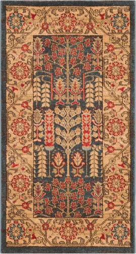 Vista 2 de SAFAVIEH Mahal Collection - Alfombra decorativa, 2.2 x 4 pies, azul marino y natural, diseño oriental tradicional, no desprende pelusa y de fácil