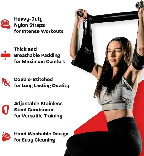 Vista 3 de Hawk Sports Correas para abdominales para hombres y mujeres, equipo de entrenamiento abdominal para máximas ganancias de fitness y culturismo