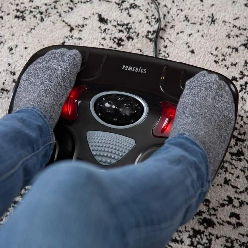 Vista 8 de HoMedics Masajeador de pies con vibración: máquina masajeadora de pies portátil con calefacción, calor calmante con sensaciones multipunto y control