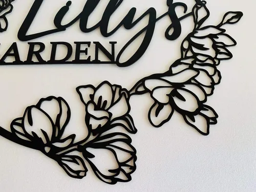 Vista 5 de Letrero de metal personalizado con nombre personalizado, decoración de jardín y patio, placa "Grandma's/Nana's Garden", letrero de metal colgante