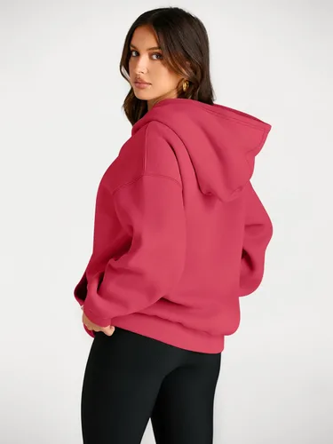 Vista 130 de Trendy Queen - Sudaderas extragrandes con capucha para mujer, suéteres de manga larga, sin botones, de vellón, de otoño, ropa de invierno