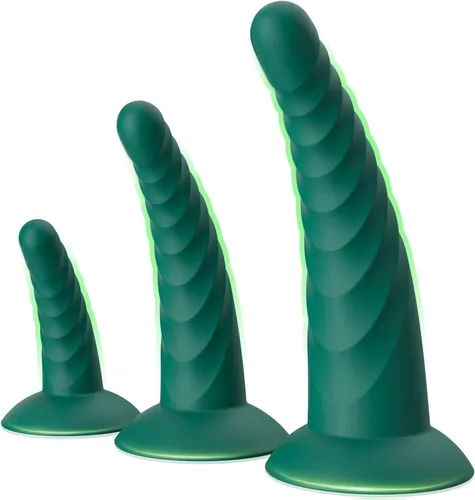 Vista 7 de Paquete de 3 juguetes anales de silicona para adultos, entrenador anal sexual para principiantes, juegos de entrenamiento anal con base de succión