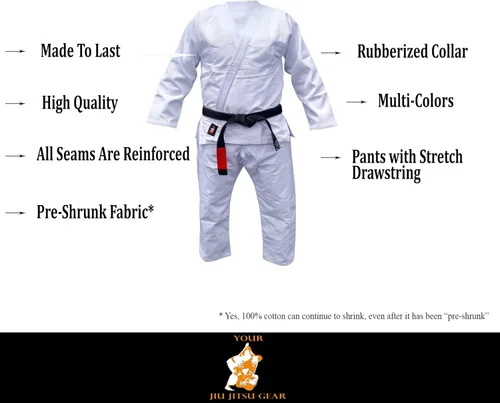 Vista 7 de Su Jiu Jitsu Gear - Uniforme Premium de Jiu Jitsu Brasileño 350450 con cinturón