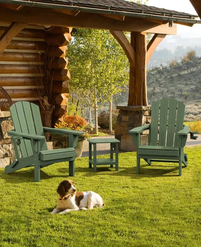 Vista 8 de SERWALL Silla Adirondack plegable ajustable, silla Adirondack reclinable con 3 posiciones reclinables, HDPE para todo tipo de clima, Adirondack