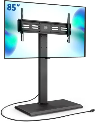 Vista 7 de FITUEYES - Soporte giratorio de suelo para TV, base de hierro, con ménsulas de montaje, para ahorro de espacio; para televisores LCD, LED, OLED