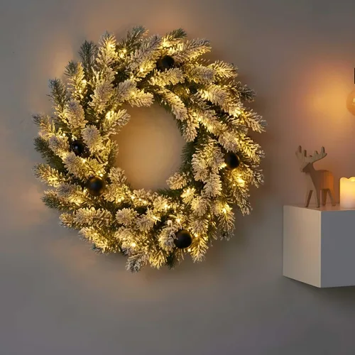 Vista 6 de Luces de Navidad al Aire Libre de QBIS - Cadena de Luces de Hadas que Funcionan con Pilas con Pequeñas LED Blancas Cálidas, Cable Verde