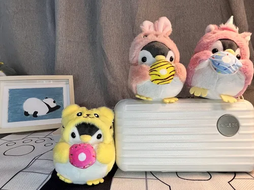 Vista 3 de 2 llaveros de felpa kawaii pequeños animales de peluche, llavero de pingüino, bonitos llaveros para mochilas, animales kawaii. (F)
