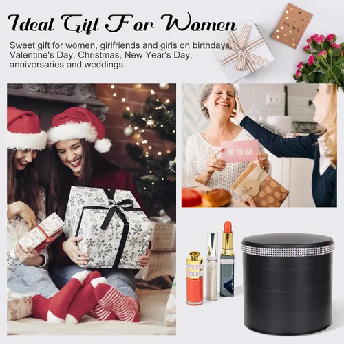 Vista 7 de CONBOLA Organizador de joyas, caja de almacenamiento de joyas pequeña para mujer, soporte para aretes para mujeres, bandeja de joyería giratoria