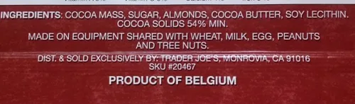 Vista 6 de Trader Joes - Chocolate amargo amargo (54% cacao) con almendras ENORME POUND PLUS Barras de caramelo 2 paquetes sin sabores artificiales sin
