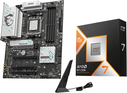 Vista 9 de Micro Center AMD 9800X3D Processor with MSI MAG X870E Tomahawk Motherboard AMD Ryzen 7 9800X3D+ MSI MAG X870E Tomahawk WiFi