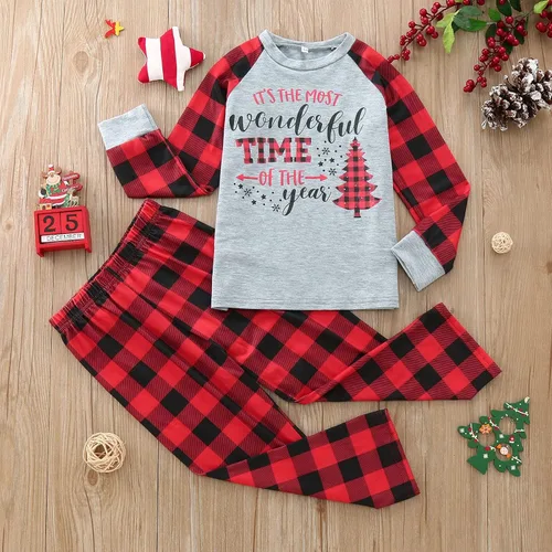 Vista 4 de Pijamas de Navidad familiares a juego pijamas de bebé de moda para Navidad pijamas familiares a juego lindos ciervos de cabeza grande