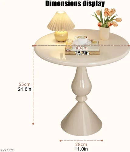 Vista 2 de YVYKFZD Round Side Table, Narrow Metal Couch End Table, Minimalist Snack Sofa Table, Unique Nightstand Accent Tables, for Bedroom, Living Room(Black)