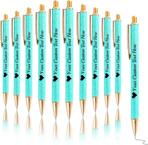 Vista 47 de Bolígrafos con purpurina personalizados con nombre, bolígrafos bonitos y bonitos personalizados, bolígrafos retráctiles de tinta negra, suministros