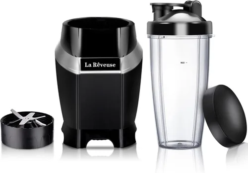 Vista 6 de La Reveuse Licuadora de batidos de 1000 W (negro) + licuadora personal La Reveuse 300W (SIlve)