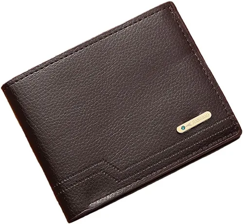 Vista 7 de Cartera delgada para hombre con monedero, cartera minimalista con cremallera, carteras plegables para hombre con tarjetero de crédito, cartera