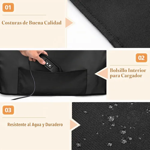 Vista 5 de HODRANT Funda para parrilla compatible con parrilla Ninja OG701 OG751 Woodfire, bolsa de accesorios para parrilla de barbacoa con asa y bolsillo