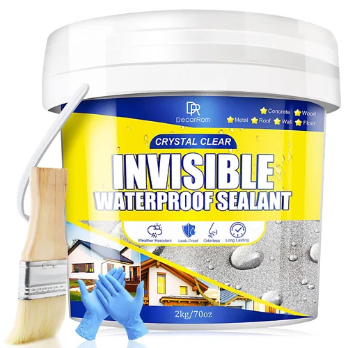 Vista 7 de Revestimiento impermeable transparente, sellador impermeable transparente de 35 onzas, sellador de grietas de hormigón para techos, paredes, madera