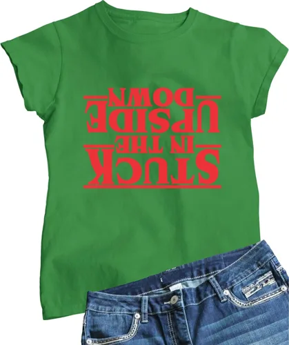 Vista 46 de Go All Out Camiseta para mujer Stuck in The Upside Down