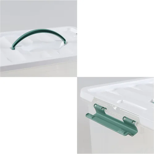 Vista 3 de Paquete de 6 cajas de almacenamiento transparentes de 14 L, contenedores de almacenamiento de plástico con tapas