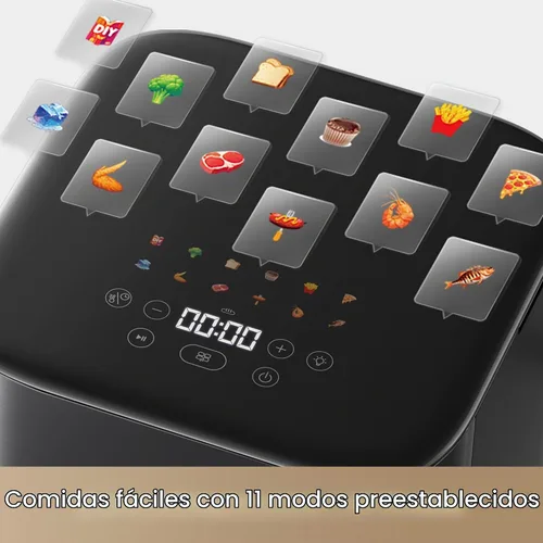 Vista 4 de Mova Freidora de aire FD10Pro, freidora digital grande de 6.3 cuartos de galón con ventana visible, 11 modos de cocción preestablecidos, sistema