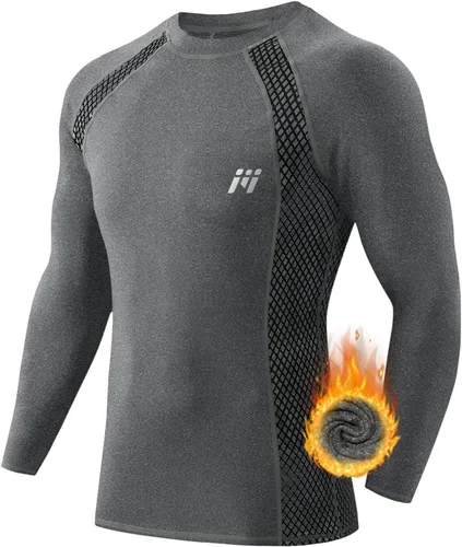 Vista 8 de MEETWEE Paquete de 4/5 camisas de compresión térmica para hombre, manga larga, forro polar, capa base, equipo de entrenamiento de invierno